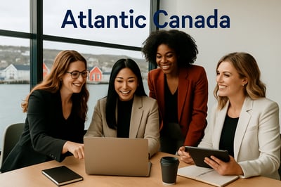 Empowered women entrepreneurs collaborating in Atlantic Canada